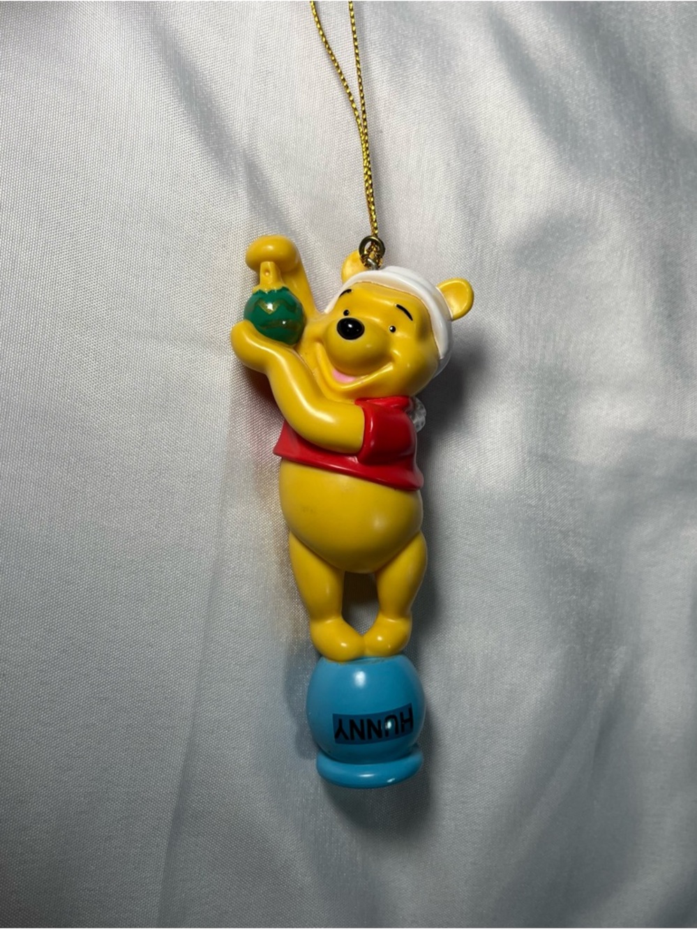 Vintage 90s Disney Winnie‎ the Pooh Christmas Ornament Hunny Pot Santa Hat